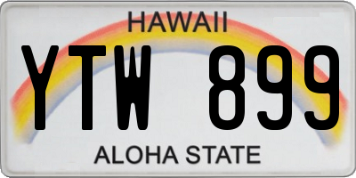HI license plate YTW899
