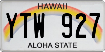 HI license plate YTW927