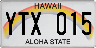 HI license plate YTX015
