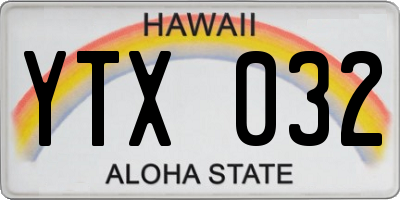 HI license plate YTX032