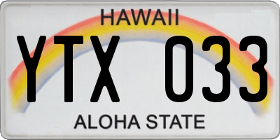 HI license plate YTX033