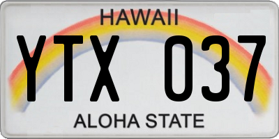 HI license plate YTX037