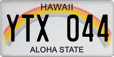 HI license plate YTX044
