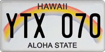 HI license plate YTX070