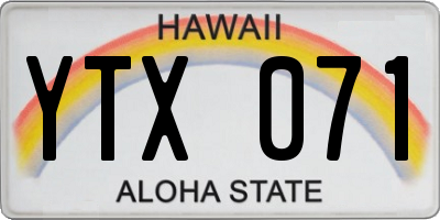 HI license plate YTX071