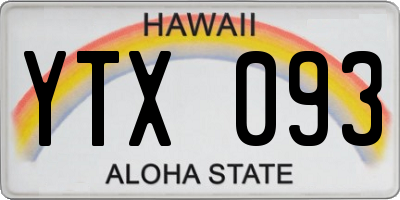 HI license plate YTX093