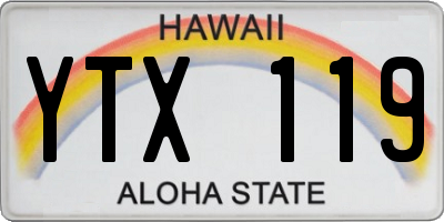 HI license plate YTX119