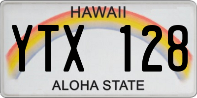 HI license plate YTX128
