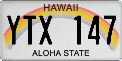 HI license plate YTX147