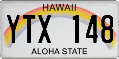 HI license plate YTX148