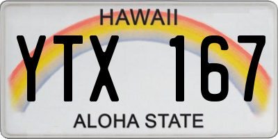 HI license plate YTX167