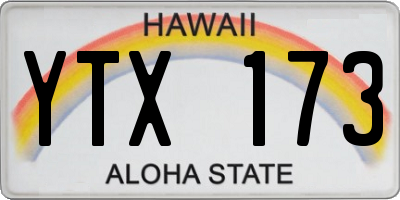 HI license plate YTX173