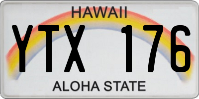 HI license plate YTX176