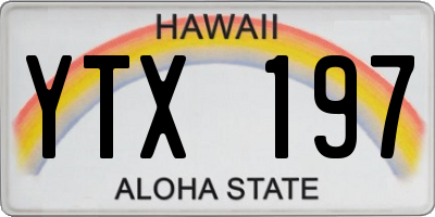 HI license plate YTX197