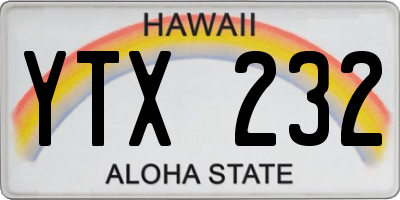 HI license plate YTX232