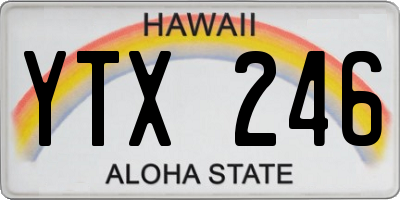 HI license plate YTX246