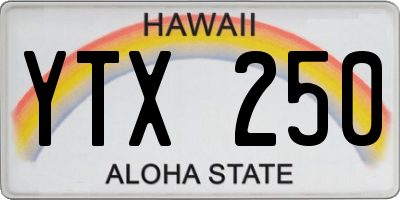 HI license plate YTX250