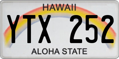 HI license plate YTX252