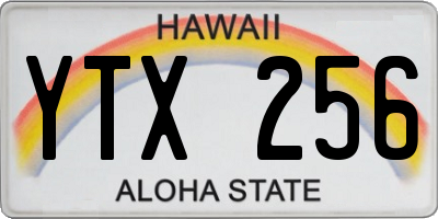 HI license plate YTX256