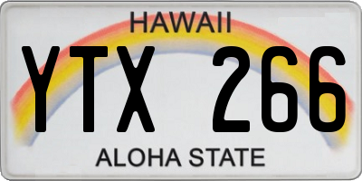 HI license plate YTX266