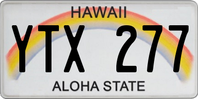 HI license plate YTX277