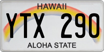 HI license plate YTX290