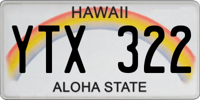 HI license plate YTX322
