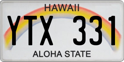 HI license plate YTX331