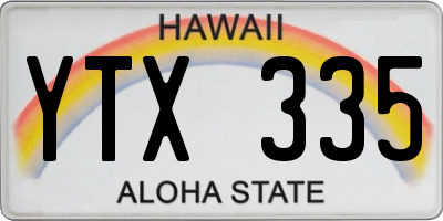 HI license plate YTX335