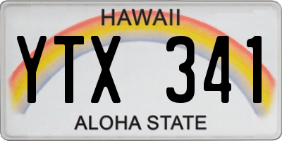 HI license plate YTX341