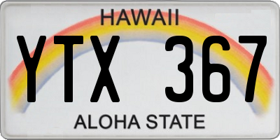 HI license plate YTX367