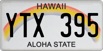 HI license plate YTX395