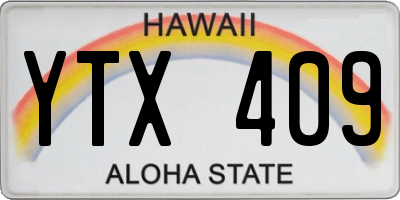 HI license plate YTX409