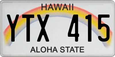 HI license plate YTX415