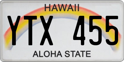 HI license plate YTX455