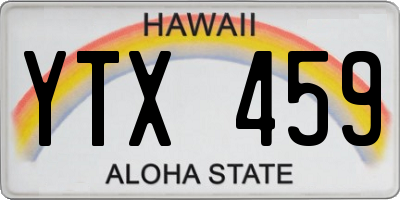 HI license plate YTX459