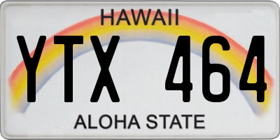 HI license plate YTX464