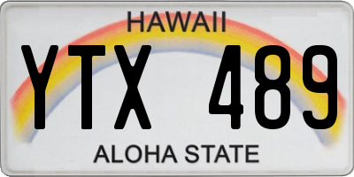 HI license plate YTX489