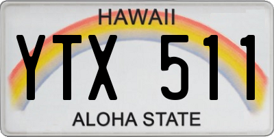 HI license plate YTX511