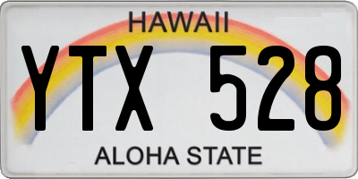 HI license plate YTX528