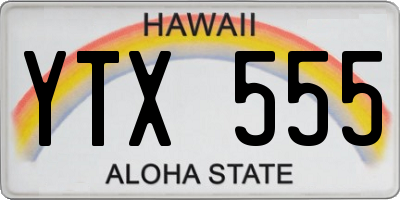 HI license plate YTX555