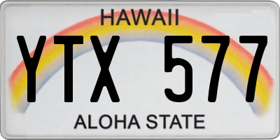 HI license plate YTX577
