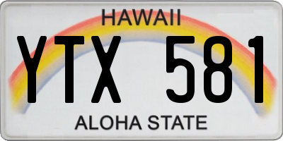 HI license plate YTX581