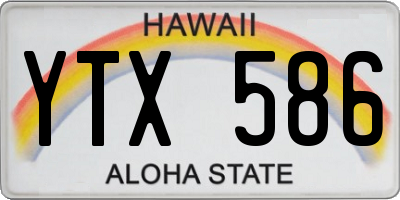 HI license plate YTX586