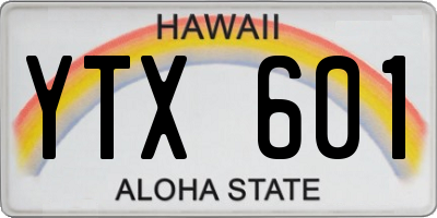 HI license plate YTX601