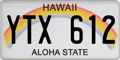 HI license plate YTX612