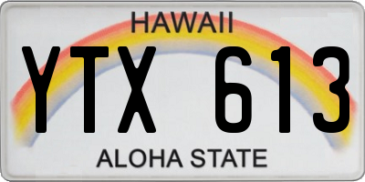 HI license plate YTX613