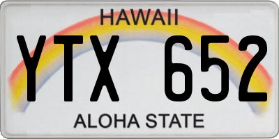HI license plate YTX652