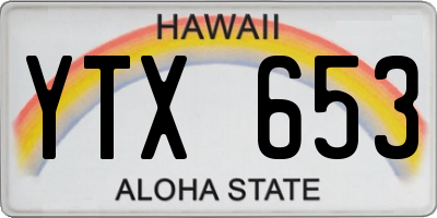 HI license plate YTX653