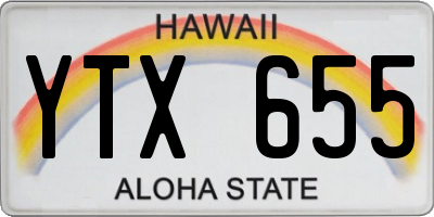 HI license plate YTX655